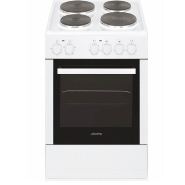 Electriq Electric Cooker with Sealed Plate Hob 50cm White EQEC50W1 4 Zones