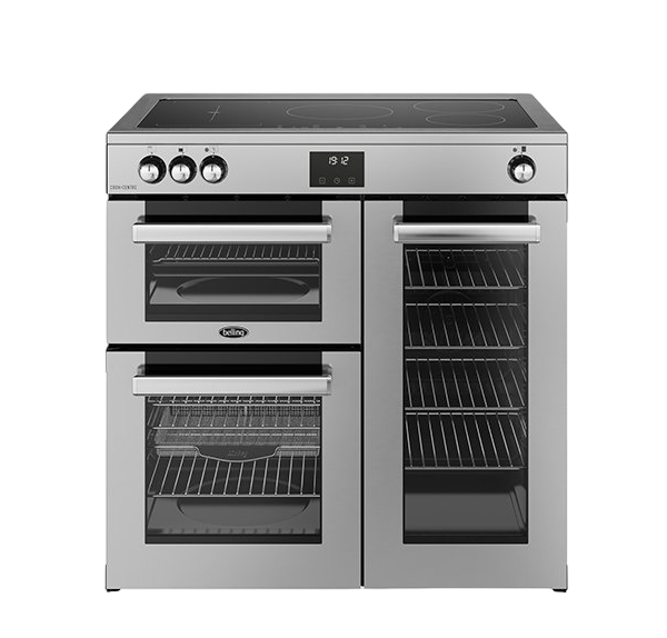 Belling Cookcentre 90Ei Range Stainless Steel & Black 5 Zones Induction