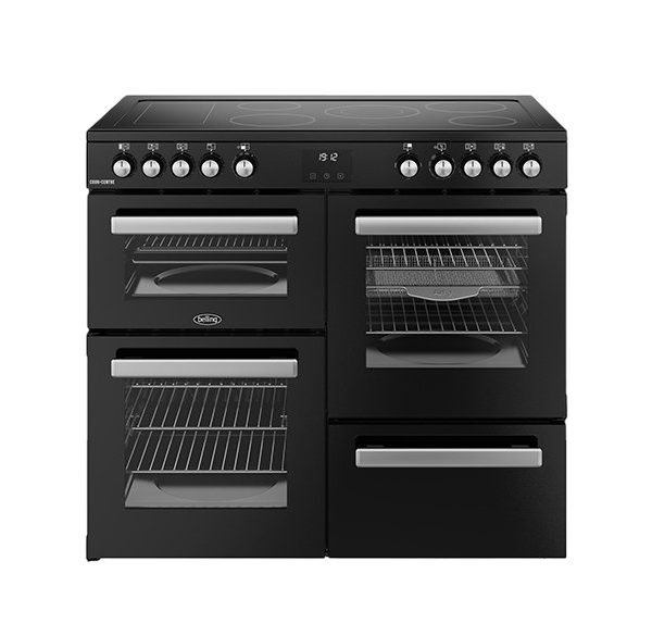 Belling Cookcentre 100E Range Black & Stainless Steel 5 Zones Ceramic