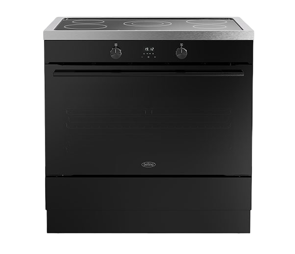 Belling Vision 90Ei Range All Black & Black with Stainless Steel 5 Zones Induction