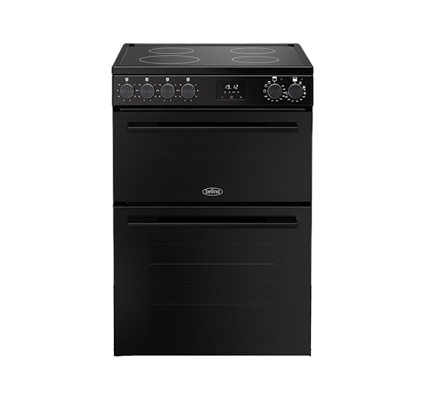 Belling Vision 60E Cooker Range All Black & Black with Silver Steel 4 Zones Ceramic
