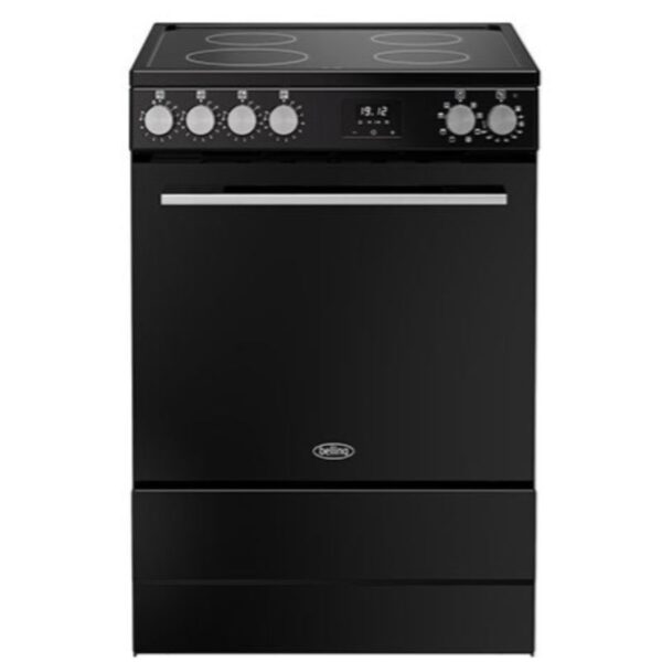 Belling Vision 60Ei Single Cooker Range Black with Silver & All Black Steel 4 Zones Induction