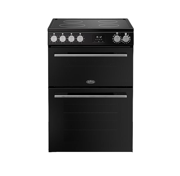Belling Vision 60Ei Cooker Range All Black Steel & Black with Silver 4 Zones Induction