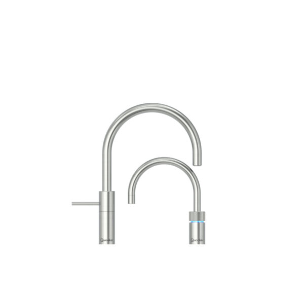 Quooker Nordic Twin Tap Round Stainless Steel KNRRVSTT