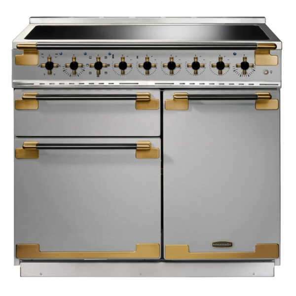 Rangemaster Elise Luxe 100 Induction Stainless Steel & Black with Black Antique Brass Trim