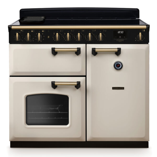 Rangemaster Classic Deluxe 100 Induction Various Colours with Antique Brass Trim